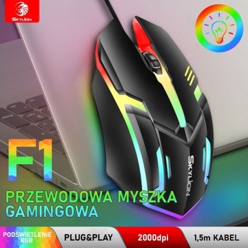 SKYLION F1 przewodowa myszka z podświetleniem