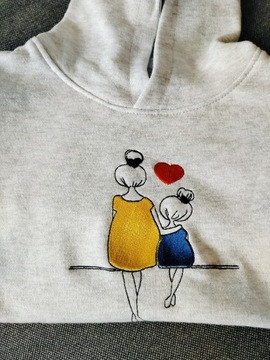 Bluza z haftem motyw mama dziecko 
