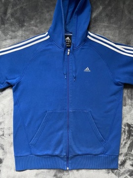 Bluza Męska Rozpinana z Kapturem -Adidas - L -Blue