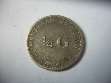 Srebro Curacao 1/4 guldena 1944