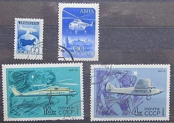 ZSRR znaczki kasowane Lotnictwo 4szt.