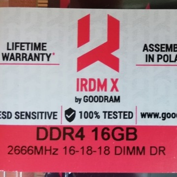 Pamięć goodram IRDMX DDR4 16GB 2666MHz 16-18-18 