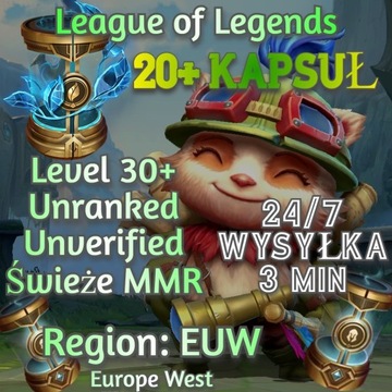 Konto League of Legends Smurf LoL EUW 20+ Kapsuł