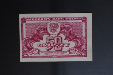 BANKNOT 50 GRROSZY 1944 R. - st. 1 (UNC)