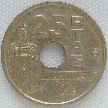 Hiszpania 25 pesetas 1992, KM#905