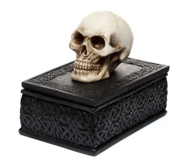 Szkatułka czaszka gotycka skrytka gothic fantasy horror