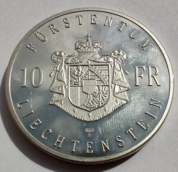LICHTENSTEIN Księstwo 10 Francs 1990 srebroMENNICZ