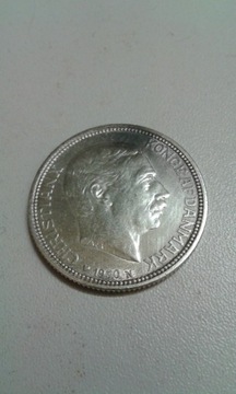 Dania 2 korony 1930 r. - srebro. PIĘKNA
