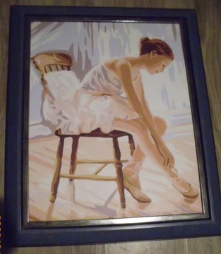 obraz baletnica olej z ramą cena 50zł