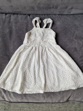 Sukienka koronkowa biała Zara 122cm 7 lat