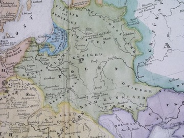 1839 MAPA POLSKA EUROPA Częstochowa Bydgoszcz