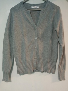 Szary sweter rozpinany Heine 34 bawełna 