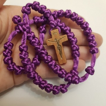 Różaniec sznurkowy purple braided rosary