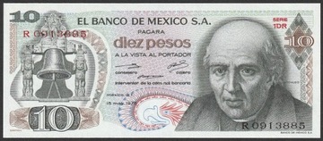Meksyk 10 pesos 1975 - stan bankowy UNC