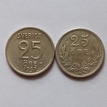 2 x 25 ORE z 1918 / rzadkie/i 1957 r , srebro