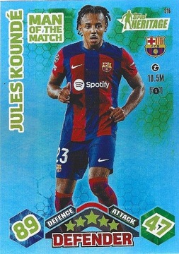 MATCH ATTAX EXTRA 2024 MAN OF THE MATCH KOUNDE 316