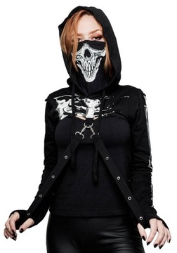 Bluzka goth skeleton killstar witch halloween