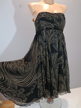 Sukienka jedwabna wizytowa MARCHESA 100%silk XS S 