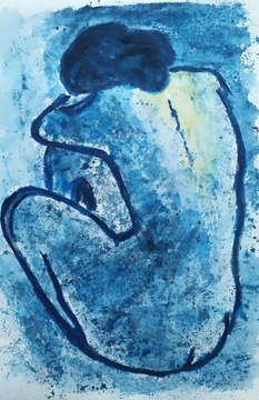 Obraz akwarelowy Picasso Blue nude