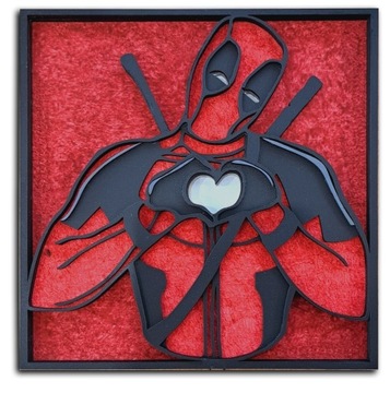 Deadpool - 40cm, Marvel obraz 3D 5 warstw mandala 