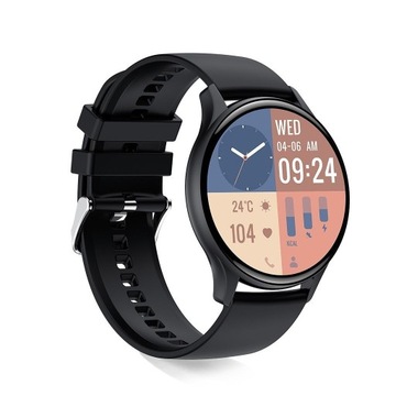 Smartwatch zegarek AMOLED Czarny Menu PL Rozmowy