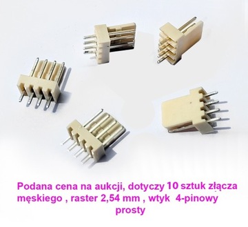 Złącze HU-04 męskie proste 4 pinowe