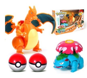 2 Figurki POKEMON Charizard + Venusaur+Pokeballx2