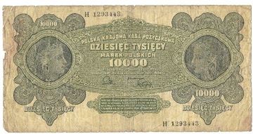 Banknot Polska 10000 Marek mkp 1922 H Stan IV F Inflacyjne