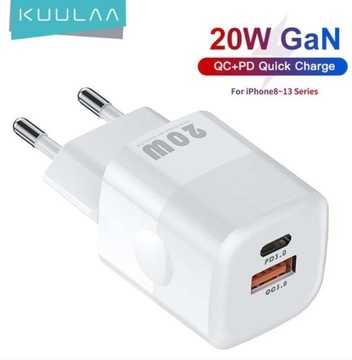 KUULAA 20W GaN USB C ładowarka szybkie ładowanie 