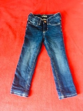 Śliczne jeansy Slim fit Lined Jeans H&M roz 98