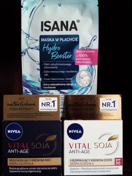 Nivea Vital Soja Anti-Age - zestaw + maska w płachcie 