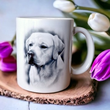 Kubek biały ceramiczny Labrador rasy psów