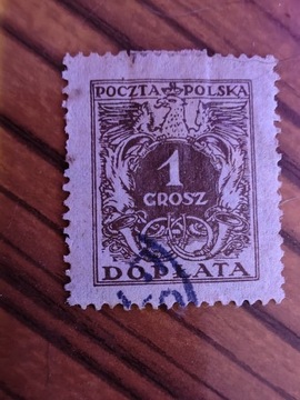 Znaczek pocztowy 1 grosz doplata