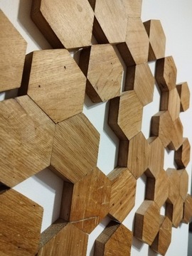  5 Plastrów miodu heksagon naturalne drewno 