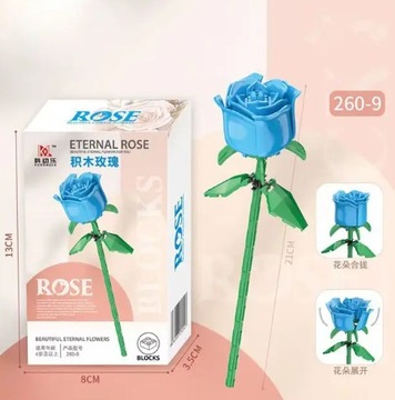 Klocki róża kwiat niebieska kwiaty roże jak lego