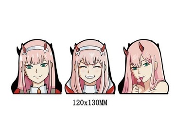 Naklejka 3D Anime JDM Zero Two Zmieniająca się 