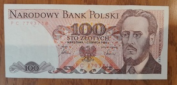 ZESTAW BANKNOTÓW PRL 100zł- 8szt /112zł/1szt-14zł