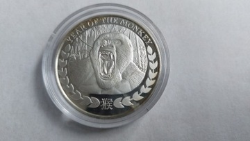 Srebrna moneta Rok Małpy 1oz. 2016 .Somalia