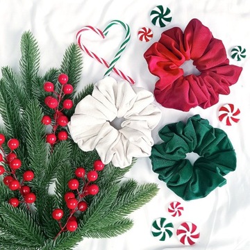 Zestaw scrunchies “Merry Christmas” L