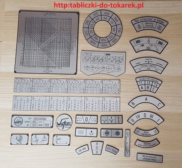 Tokarka TUC-45 Tabliczka Tabliczki Tabela Gwintów 