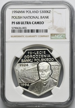 300000 złotych 1994 Odrodzenie Banku - NGC PF68