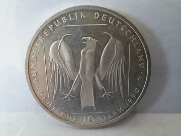  Srebrna moneta  10 marek  z 1990 r. 