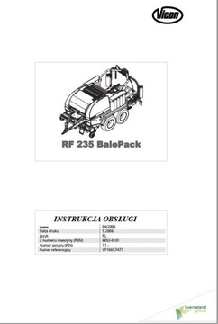 Instrukcja obsługi Prasa Vicon RF 235