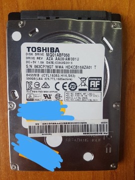 USZKODZONY DYSH TOSHIBA MQ01ABF050 500GB 2,5" SATA