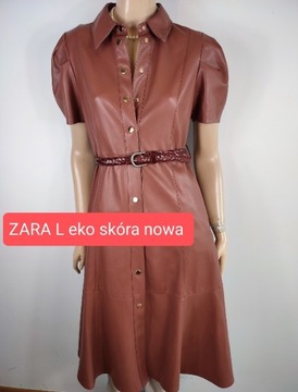 Sukienka L ZARA eko skóra 