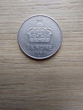 Norwegia 1 krone znak K stan III