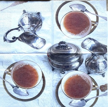Serwetka decoupage Herbata i dzbanek 33x33 cm 1szt