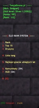 [CS 1.6] System rankingowy ELO + DODATKI