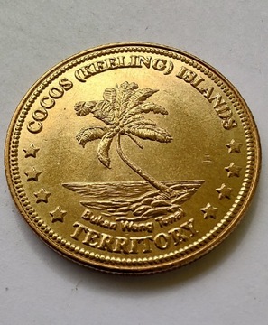 COCOS Keeling Wyspa 1 Dollars 2004 ptak MENNICZA