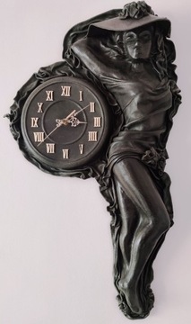 Zegar ścienny ze skóry w kształcie kobiety